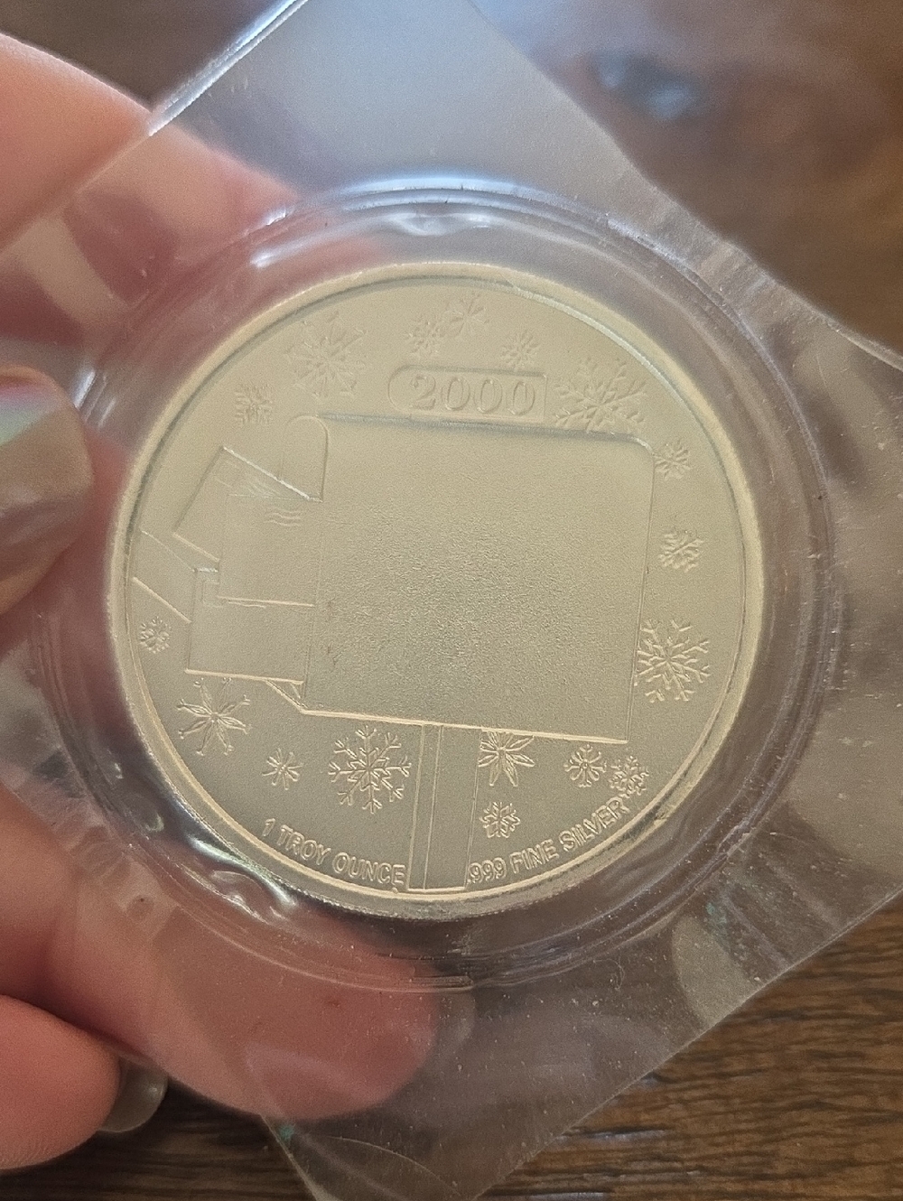 1 Ounce .999 Fine Silver Round Coin - Happy Holidays Mailbox Design Collectible